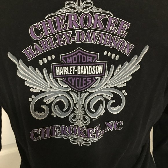Harley Davidson Skull Cherokee NC Long Sleeve Top Size Small  Har2 - Picture 4 of 6